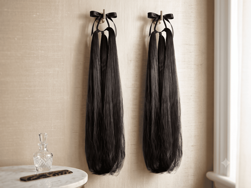 Triple Strand Ribbon Ponytail Extension – Jet Black