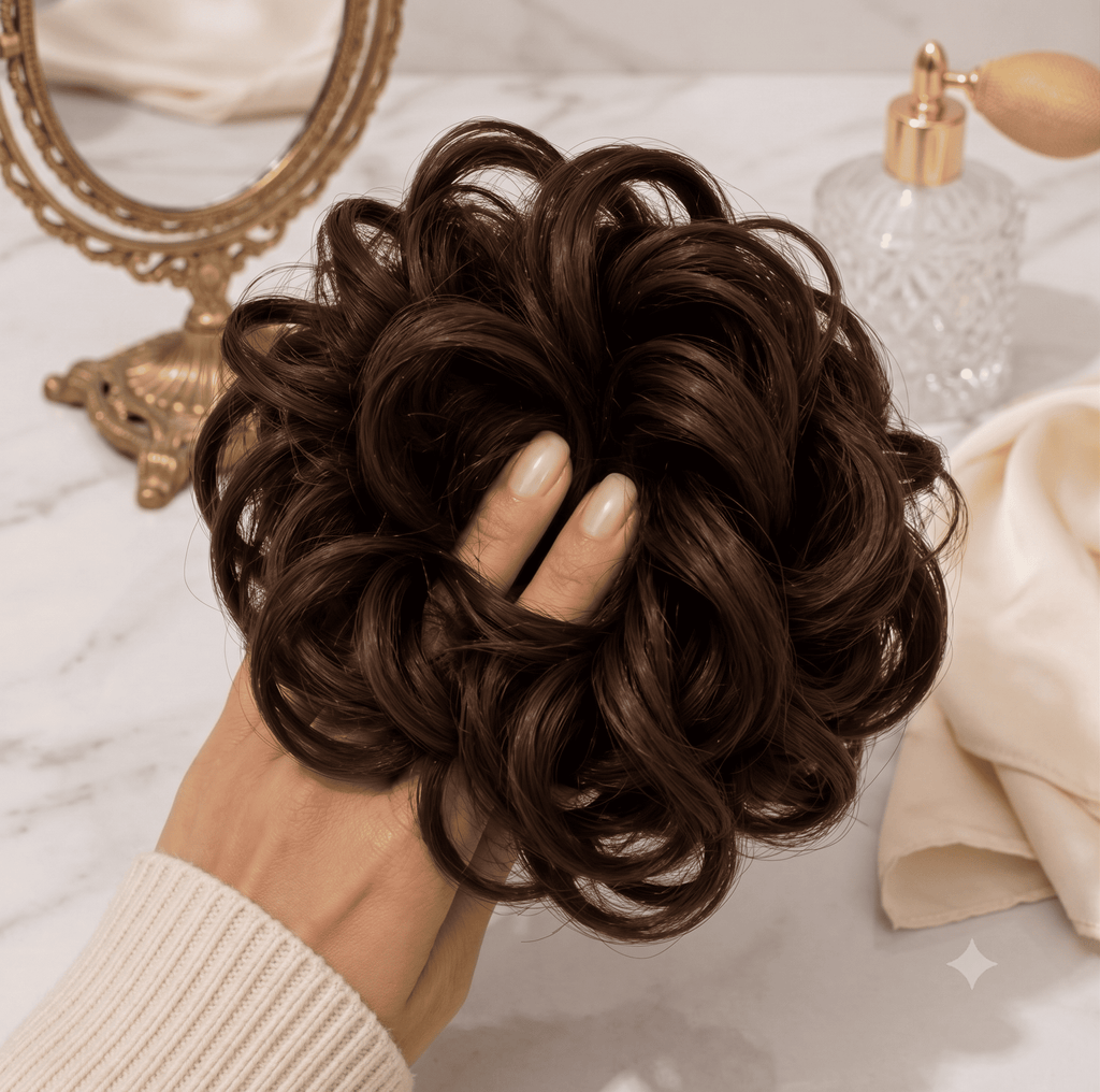 Messy Bun Scrunchie Hair Extension – Chestnut Brown