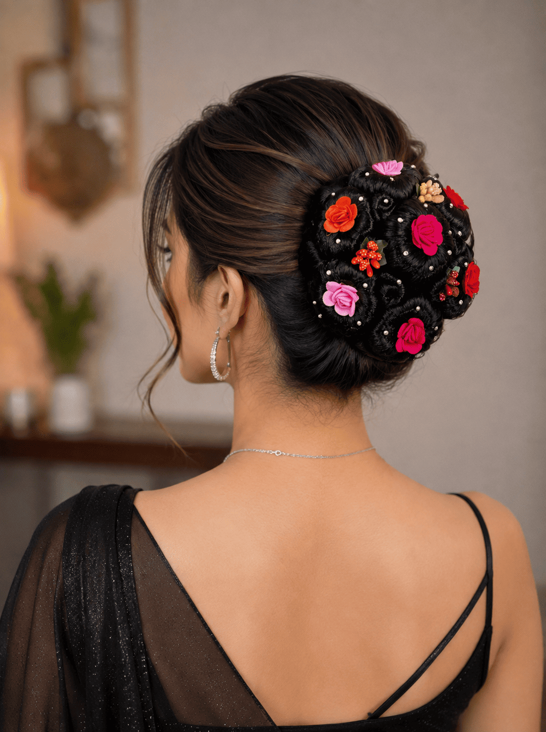 Rose Garden Braided Bun Extension – Black